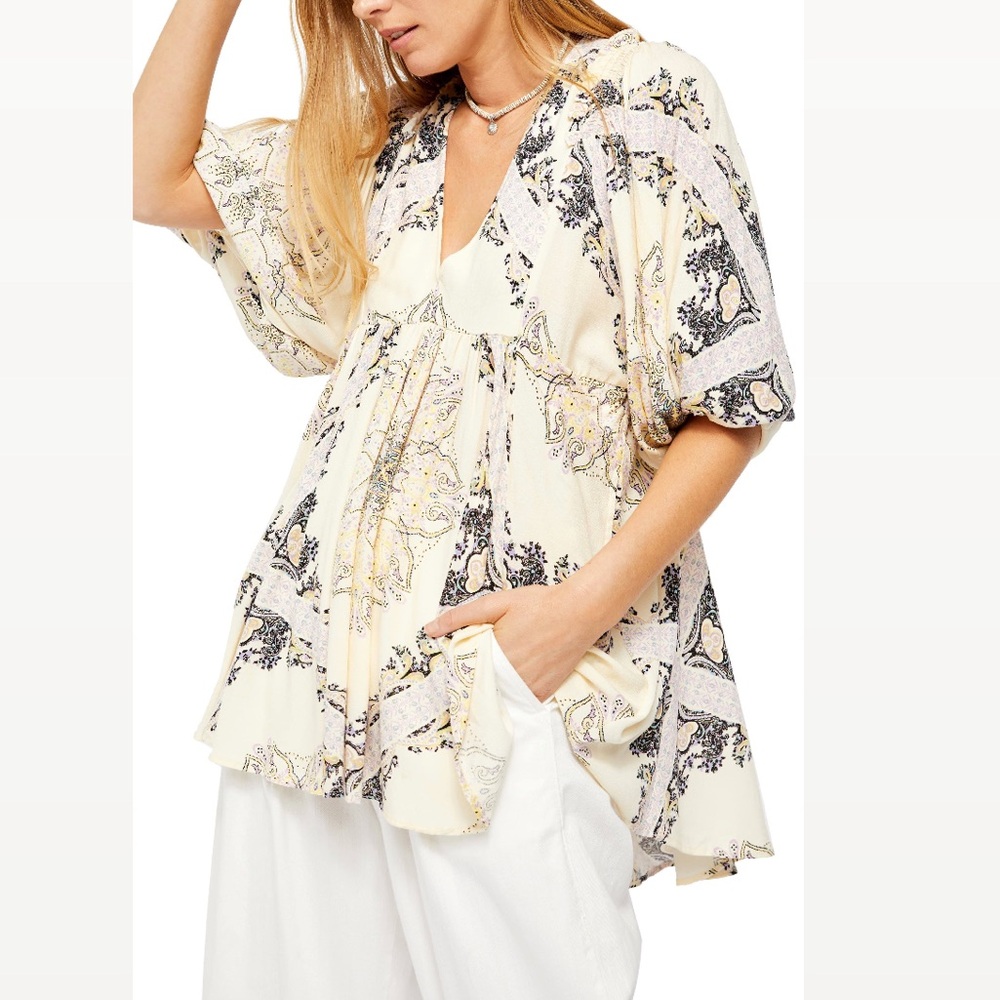 Free People Girl Talk Printed Tunic